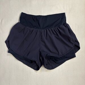 Cadmus Women’s 2-in-1 Workout Shorts – Dark Gray / Navy, Size S